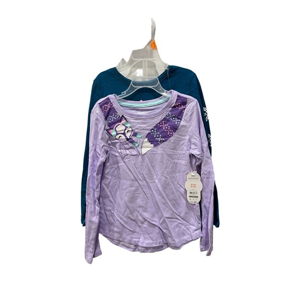 Wonder Nation Girls’ Long Sleeve Graphic T-Shirts, 2-Pack, Size S (6-6X) - Picture 2 of 2